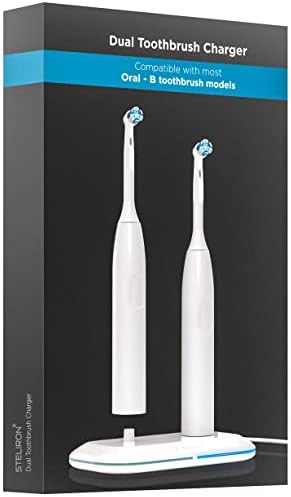 Galvanox 2-in-1 Dual Toothbrush Charger Compatible with Oral B Electric Toothbrushes, Replacement for 3757 - Works with Braun OralB Pro Advantage Smart Genius Vitality iO and Kids Models