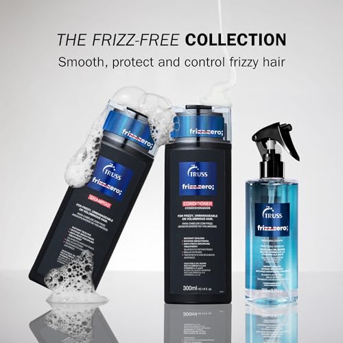 TRUSS Frizz Zero Liquid Hair Mask - Anti Frizz Hair Treatment Spray - Detangles & Brightens Damaged Strands - Provides Intense Shine & Cuticle Sealing (8.79 oz)