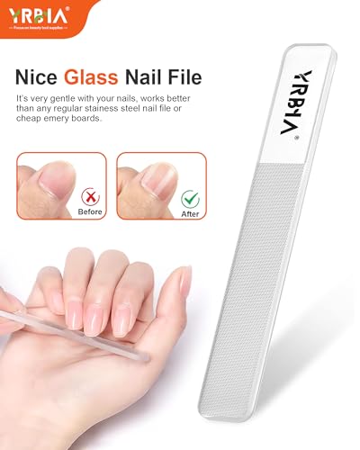 Nail Clippers with Glass Nail File, YRBIA 4 Piece Ultra Sharp Nail Clipper Set, Professional Fingernail & Toenail Clippers Nail Cutter for Men and Women (Silver)