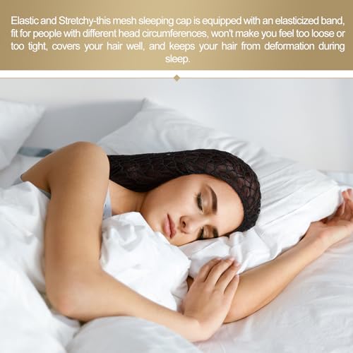 5 Pcs Snoods for Women Hair, Extra Large Hair Nets Mesh Hair Net Crochet Mesh Sleep Bonnet Length Rayon Mesh Wrap for Curly Hair