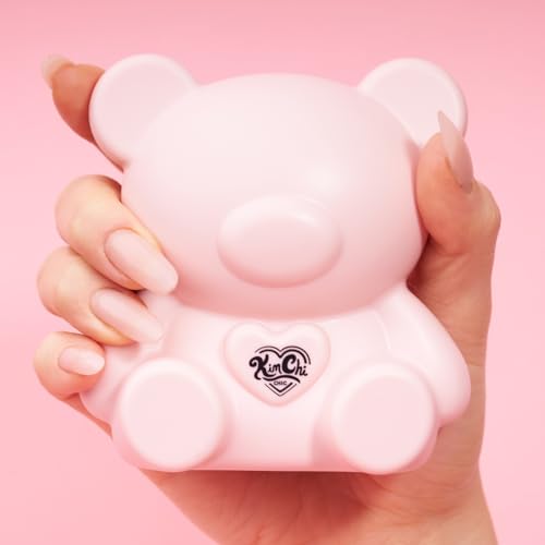 KimChi Chic Teddy Kim Palette - 17 Playful Eyeshadows, 2 Blushes, 2 Highlighters, Cruelty Free Makeup Palette, Girlfriend Pink 1.09oz