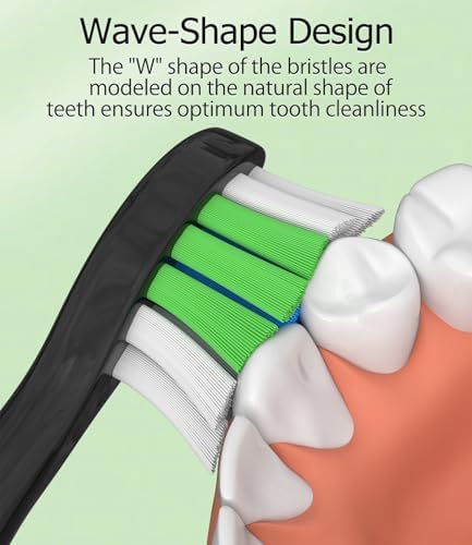 Replacement Toothbrush Heads Compatible with AquaSonic Black Series Vibe Series Duo Pro Elite Series Electric Toothbrush, 12 Count, Black