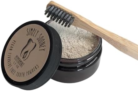 Fluoride Free Remineralizing Toothpaste Powder I Vegan I Gluten Free I Organic Peppermint Essential Oil 1.5oz