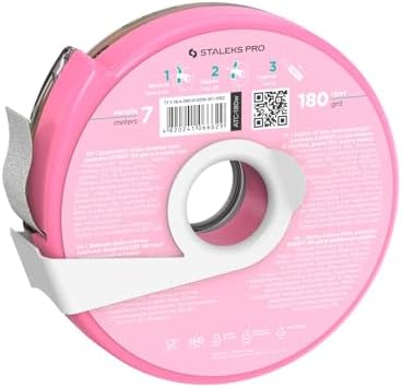 Staleks Pro Disposable White Abrasive Tape papmAm Expert – 180 Grit – 7m Roll in Plastic Case – Glueless Replaceable Abrasive – Professional Nail Shaping – Manicure & Pedicure