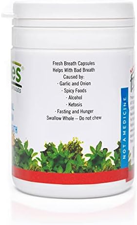 Freshies Gel Capsules for Bad Breath- Organic Peppermint and Parsley Oil Stomach Mint Breath Fresheners- Keto Friendly- Fresh Breath for 3+ Hours- 90 Count
