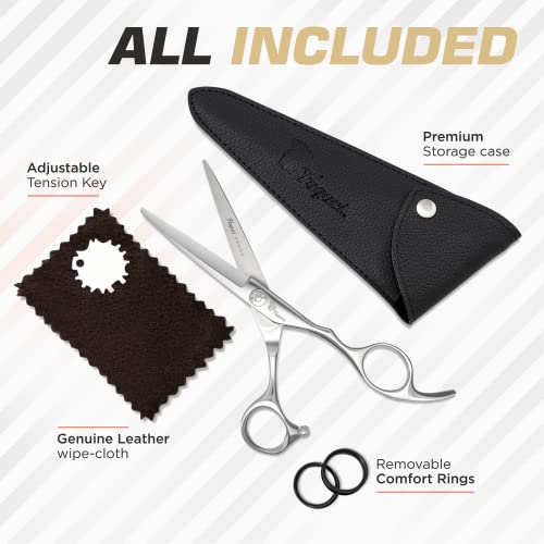 Fagaci Professional Hair Scissors 6" - Extremely Sharp Blades, Fine Cutting Shears Set for Men and Women, Barber Scissors Kit