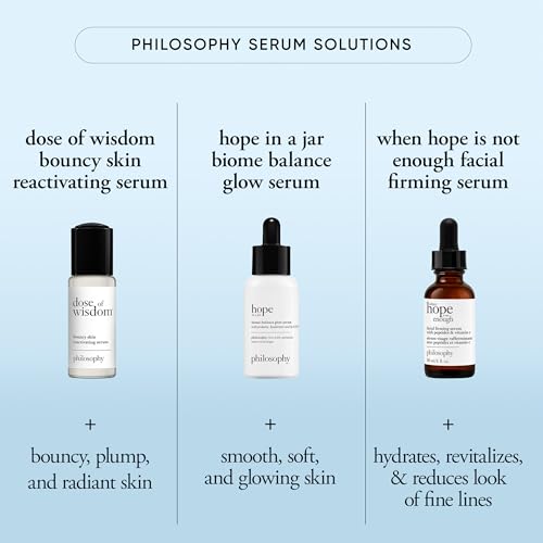 philosophy when hope is not enough facial firming serum - with vitamins C, E & hyaluronic acid - revitalizes dull complexion while reducing the look of fine lines and wrinkles - 1 fl oz