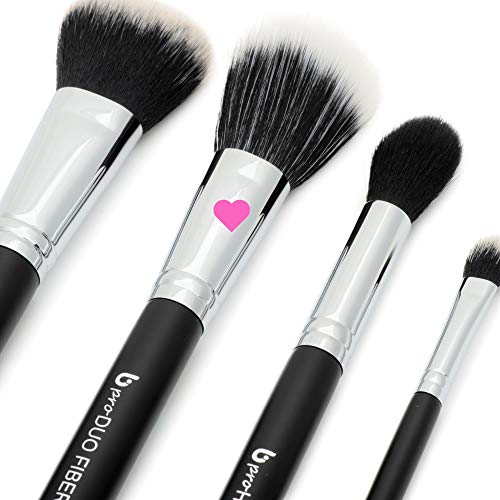 Domed Blush Bronzer Brush - Beauty Junkees Duo Fiber Contour Brush for Contouring, Sculpting, Highlighting, Blending, Buffing with Powder Cream Liquid Cosmetics, Synthetic, Vegan Makeup Brushes