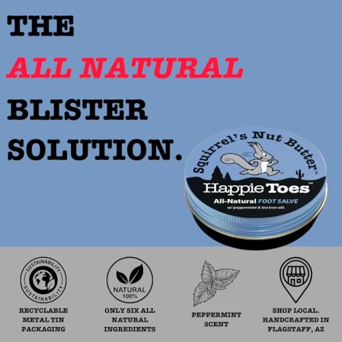 Squirrel's Nut Butter Happie Toes 2.0 oz Tin, Foot Care & Blister Prevention