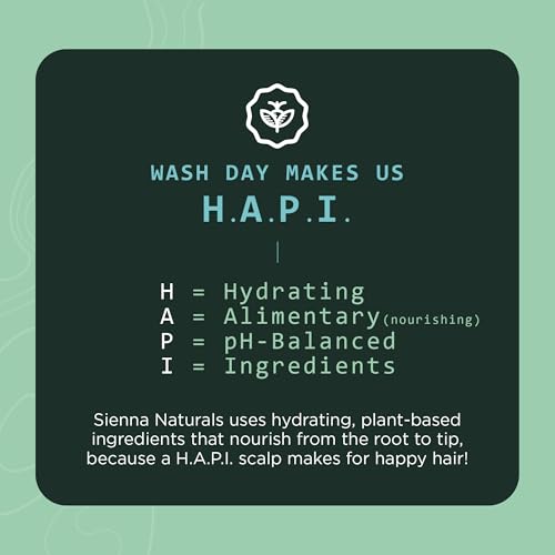 Sienna Naturals - HAPI Shampoo – Anti Frizz - Sulfate-Free, Scalp-Nourishing & Hydrating Cleanser – Gently Removes Buildup Without Stripping – pH-Balanced, Vegan & Clean Formula - 11oz