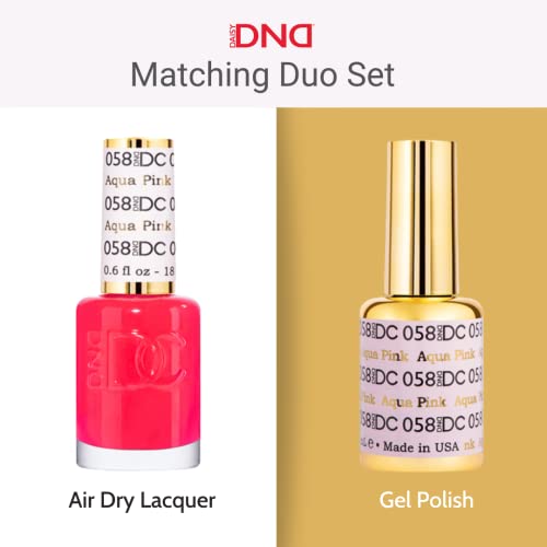 DND DC Gel Polish Set, Pink Collection, UV/LED Gel Polish and Air Dry Nail Lacquer, Matching Chip-Free Polish Duo, 131 White Magenta, 0.5 Fl Oz