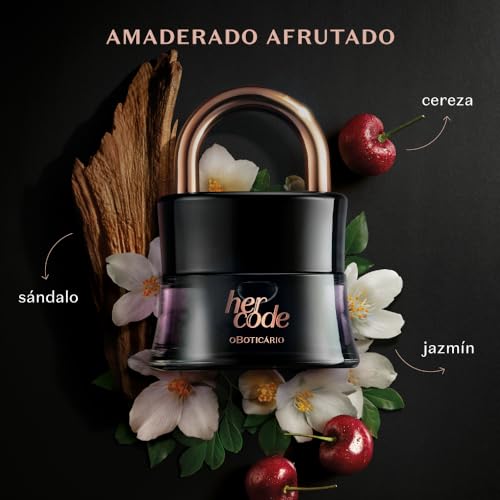 O Boticário Her Code Eau de Parfum, Long-Lasting, Fruity Floriental Fragrance Perfume for Women, 1.7 Ounce