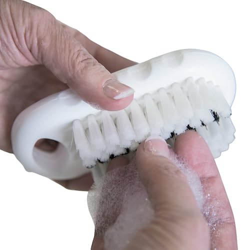 SPARTA Nail Scrub Brush Commercial-Grade, Heavy-Duty Hand and Fingernail Brush with Stiff Bristles for Gardeners, Mechanics, And Foodservice Personnel, Plastic, 5 Inches, White