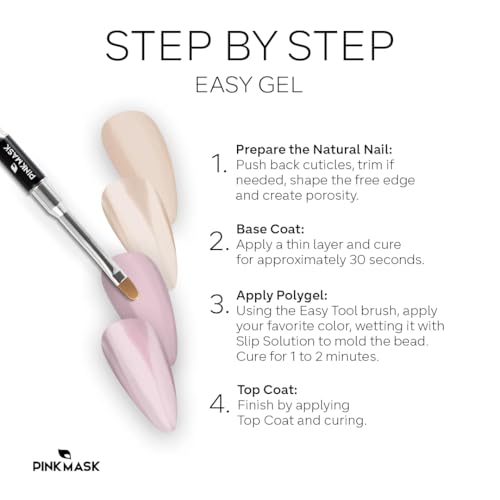 PINKMASK Easy Gel 1oz 30g-Cover Pink, Professional Builder Enhancement Gel-Quick Nail Extension for Beginner DIY, Nail Strengthener-Long Lasting-Salon Quality-Thickening Solution