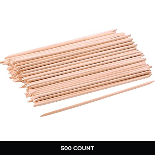 ForPro Birchwood Cuticle Sticks, Double Sided, Multi-Purpose Cuticle Pusher for Manicures and Pedicures, 7” L, 500-Count