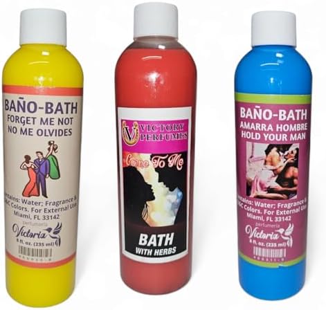 Spiritual Bath Water - Ruda, Destroy Everything, and Holy Water Combo | Cleansing, Protection, and Spiritual Balance | 8 fl oz Each | External Use Only (Love and Attraction)