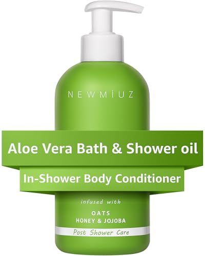 Aloe Vera In Shower Body Conditioner Natural Post Shower Care Moisturizer for Body Legs Soothing Bath Oil Honey Oats Jojoba Self Care Spa Gift