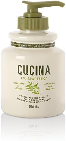 Fruits & Passion [Cucina] - Coriander & Olive Tree Scented Hand Cream for Dry Cracked Skin, Hand Cream for Dry and Anti Aging Olive Oil Natural Hand Cream (5.07 fl oz)