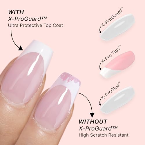 SXC Cosmetics X-Pro Tips Top Coat & Glue Gel Duo Set - Achieve Perfect French Acrylic Nails with Ease