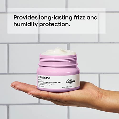 L'Oréal Professionnel Paris Liss Unlimited Mask - For Frizz-Prone Hair, Provides Long-Lasting Frizz and Humidity Protection, With Prokeratin