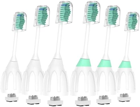 Replacement Toothbrush Heads for Philips Sonicare E-Series Essence Xtreme CleanCare and Other Screw-on Electric Brush Head Multi-Color Rings 6 Packs