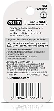 GUM Go-Betweens Proxabrush Refills Moderate [612] 8 Each (Pack of 2)