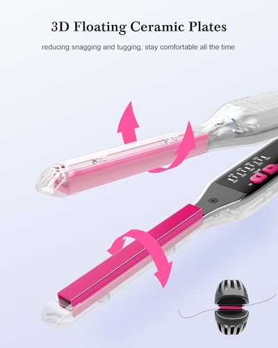 Small Flat Iron for Short Hair, 3/10" Pencil Flat Iron with Adjustable Temp Mini Hair Straightener for Edges Pixie Cut and Bangs, Tiny Hair Straightener with Floating Plates, Auto Shut Off