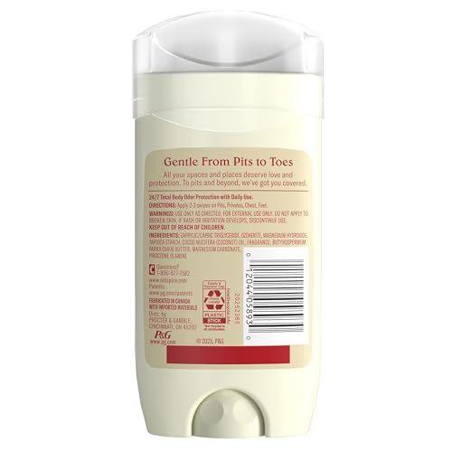 Old Spice Whole Body Deodorant Stick for Men, 3 Pack, Aluminum Free, Cucumber + Avocado Scent, 24/7 Odor Protection, Dermatologist Tested, Gentle on Skin, Safe to Use All Over, 3.0 oz