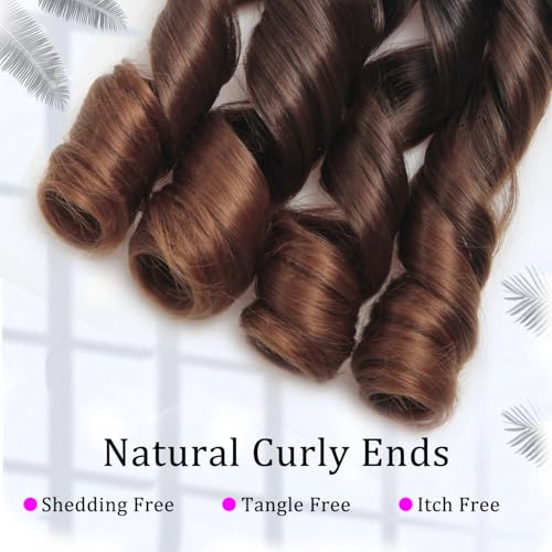 French Curl Braiding Hair 12Inch 8Packs French Curl Crochet Braids Short Curly Crochet Hair Skin-friendly Bouncy Synthetic knotless Braiding Extensions(1B/33/30, 12inch)