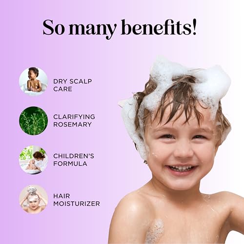 Kids Shampoo for Dry Scalp Care - Cleansing Sulfate Free Shampoo for Kids with Tea Tree Oil and Rosemary for Build Up and Dry Scalp Treatment - Scalp Moisturizer and Dry Scalp Shampoo for Flakes