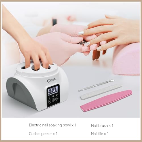 Electric Nail Soaking Bowl, Adjustable temperature，With temperature display，Gel Nail Polish Soak off Bowl, Acetone Soaking Bowl, 50% Faster Soaking, Soak & Steam Mode, Acrylic Nail Dip Powder Remover