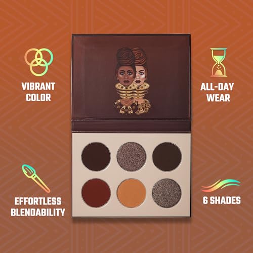Juvia's Place Palette The Chocolates - Tan, Auburn, Shades of 6, Rich Dark Chocolate Palette, Professional Eye Makeup, Pigmented, Makeup Palette for Eye Color & Shine