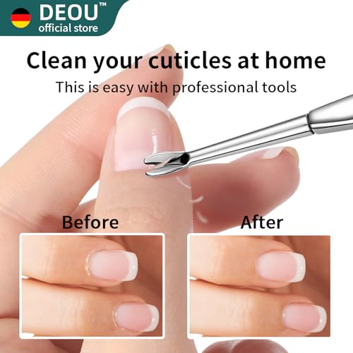 Cuticle Pusher Dead Skin Remover Stainless Steel dead skin fork cuticle trimmer Professional nail art tools Peeler Scraper Clean nail edges cuticle