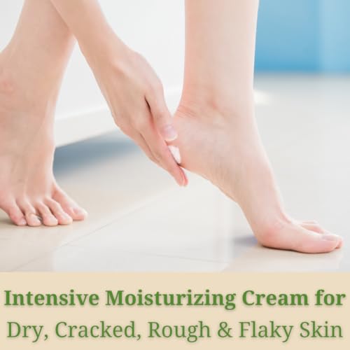 Peppermint + Rosemary, Eucalyptus & Tea Tree Foot Cream for Dry Cracked Heels and Feet - Moisturizing Foot Lotion for Cracked Heel Repair - Callus Remover with Lactic Acid (4 oz)