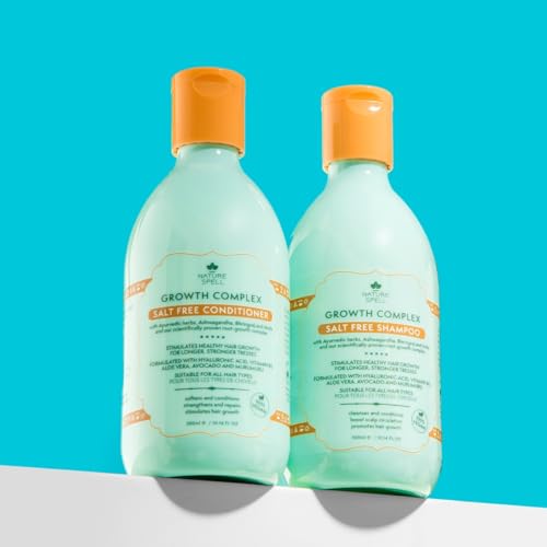 Nature Spell Hair Growth Shampoo and Conditioner Set 10.14 Fl Oz x 2 – Growth Complex Sulphate Free Shampoo and Conditioner Set – Improves Strength, Shine & Volume