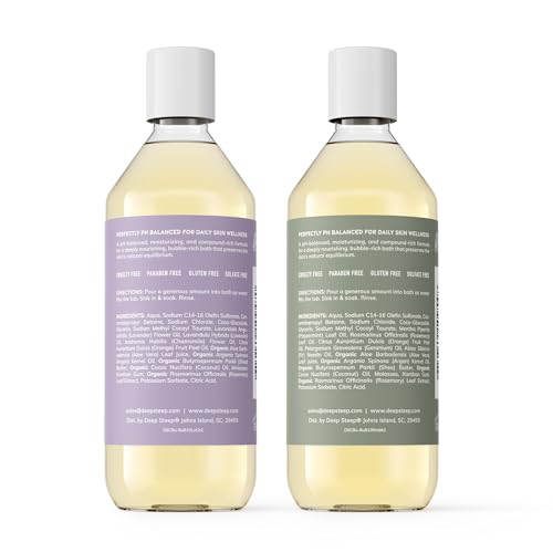 Deep Steep Bubble Bath, 10oz (2 Pack) (10 Fl Oz (Pack of 2), (Relaxing- Lavender Chamomile & Rosemary Mint))