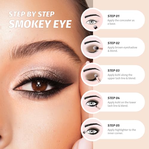 Docolor Double Sided Makeup Brushes, 6Pcs Double Ended Eyeshadow Brush Set Professional Eye Makeup Brushes Set Foundation Eyeshadow Blending Eyebrow Travel Make Up Brushes Kits