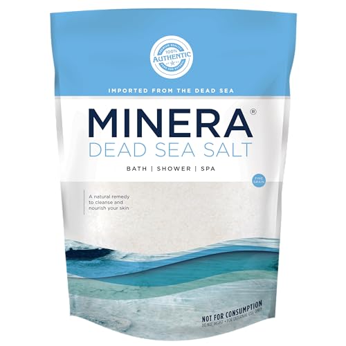 Minera Fine Grain Dead Sea Salt for Bath & Foot Soaks – 5 lbs, Fast-Dissolving, 100% Pure and Natural, Unscented, Skin-Softening Sea Salt