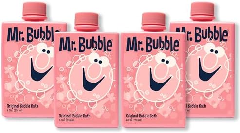 Mr. Bubble Original Bubble Bath, Bubblegum Scent, 8 oz Retro Bottle, 4-Pack