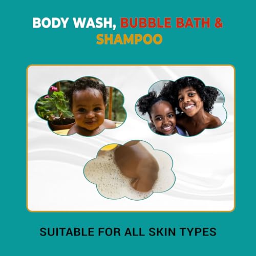 Kidlife Natural Bath Time 3 In 1 Shea & Organic Aloe Body Wash- No Phenoxyethanol Unscented 15 Oz. Kids Head to Toe All in one Bath and body Soap. Bubble Bath, Bodywash and Shampoo by KJ3 Essentials