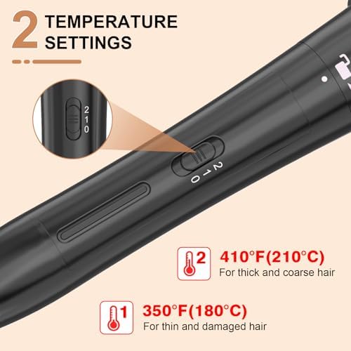Thermal Brush 1 1/2 Inch Hair Curling Iron, Hot Loose Heated Round Brush Curling Wand Hairstyling Tools, Gift for Girls Women (Rose Gold)