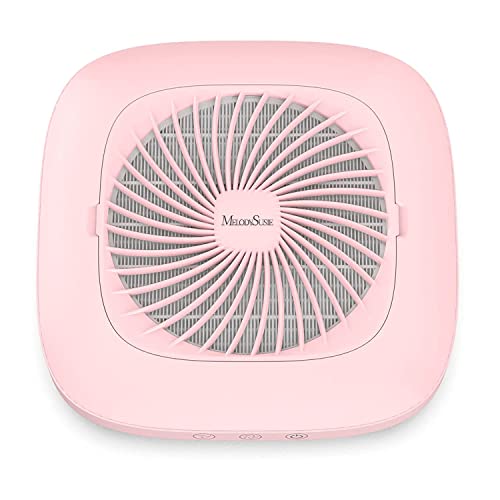 MelodySusie Nail Dust Collector with Reusable Filter, Powerful Nail Fan Vent Dust Collector Extractor Electric Dust Suction Machine for Acrylic Gel Nail Polishing, Low Noise, Nail Salon, Pink