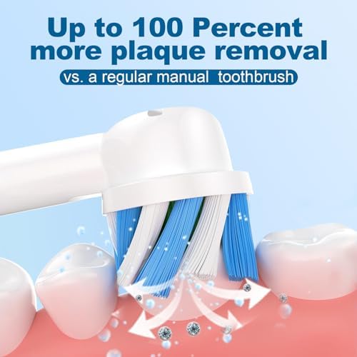 8 Pcs Replacement Heads Compatible with Braun Oral B Pro 1000/7000/9600/5000/8000, Intelligent Cleaning Brush Heads Refills for Genius X and Smart 1500 Electric Toothbrush (White)