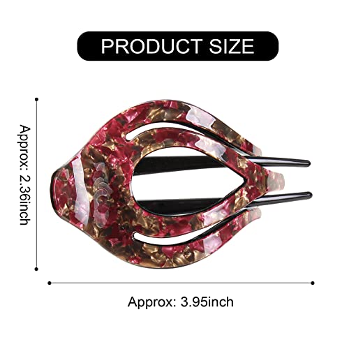 3Pcs French Concord Women's Hair Claw Clips - Curved Strong Hold No Slip Grip Large Clips for Thick or Thin Hair (multicolor A)