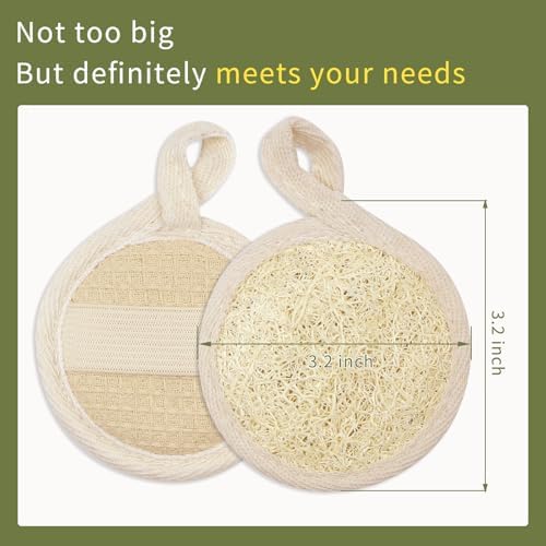 Loofah Face Scrubber Made with Natural Egyptian Shower Luffa Sponge(6Pack),Exfoliating Facial Scrub Pads Facial Sponge for Women