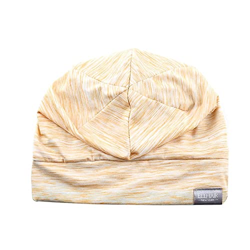 Kids Beanie Sleep Hats Bonnet for Night Sleeping Cap Silky Lined Satin Bonnet with Adjustable Elastic Band for Teens Toddler Child Natural Curly Frizzy Hair Cover(Sand Yellow)