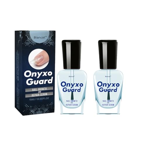 OnyxoGuard Nail Growth and Repair Serum,Nail Strengthener for Thin Nail, Brittle & Damaged Strengthener Base Coat Nail Polish Repair Nail Growth Treatment, Crystal Clear (2PCS)