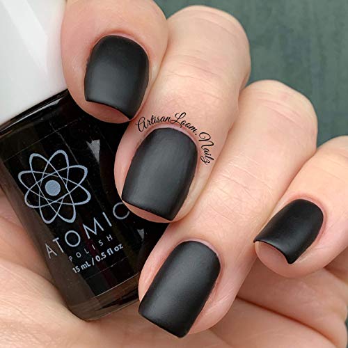 Matte Black Nail Polish - Atomic Polish - Carbon (C) Matte