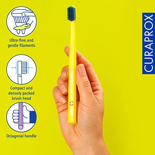 Curaprox Sensitive Supersoft Toothbrush CS 3960, 6 Pack, Colors May Vary