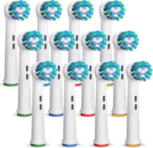 Replacement Toothbrush Heads Compatible with Oral B Braun 12 Pcs Professional Electric Toothbrush Heads Brush Heads Replacement for Heads Refill Pro 500/1000/1500/3000/3757/5000/7000/7500/8000